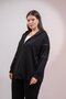 1211002 Women's Plus Size Grosgrain-Zippered Hooded Sweat Black - 5