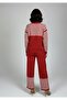 Women's Striped Detail Top and Bottom Pants Sweater Knit Set - 4
