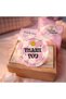 'Retro-Pop' Pink Checkered'Thank You' Sticker (4X4Cm) - 48 Pieces |   Young and Trendy Packaging! - 7