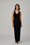 Women's Sweater Dress with Transverse Fine Line Pattern - 4