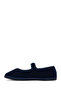 Women's Navy Blue Buckle Fabric Ballerinas 25Afd20556F - 2