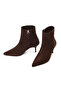 Women's Brown Zippered Thin Heeled Suede Leather Boots 25Wfd131310 - 6