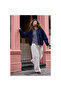 Dark Navy Blue Denim Bomber Unisex Jacket Oversize Seasonal Coat - 3