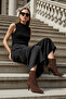 Women's Brown Zippered Thin Heeled Suede Leather Boots 25Wfd131310 - 2