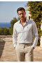 Men's Long Sleeve 100% Cotton Striped Premium Regular Fit Shirt White-3Xl - 2