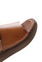 Women's Tan Thick Soled Leather Slippers 25Sfd 330318 - 8