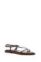 Women's Brown Flip Flops Leather Sandals 25Sfd270118 - 6