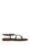Women's Brown Flip Flops Leather Sandals 25Sfd270118