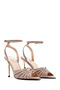 Women's Beige Ankle Buckle High Thin Heeled Shoes Genuine Genuine Leather Sandals 25Sfd494718 - 3