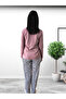 Love Dream Heart Patterned Cotton Women's Pajama Set (G.Kurusu) Brown m - 6
