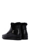 Women's Black Zippered Fur Detailed Leather Comfort Boots 24Wfd 235318 - 6