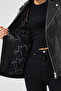 Zendaya Women's Black Belt Detailed Biker Leather Jacket 24Wgd5226Ve - 8
