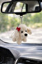 Red Ribbon Poodle Plush Bag - Car Ornament - Keychain 11X6 cm - 2