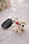 Red Ribbon Poodle Plush Bag - Car Ornament - Keychain 11X6 cm - 4
