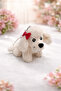 Red Ribbon Poodle Plush Bag - Car Ornament - Keychain 11X6 cm