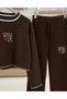 Women's Crew Neck Crop Sweater Pants Knitwear Set - 5