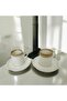 2-Person Ceramic White Patterned Cup Set - 3