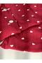 Women's Cotton Suede Tiny Heart Patterned Pajama Set (Red) - 7