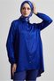 Asymmetric Cut Satin Tunic 44615