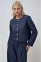 Navy Blue Stitching Detail and Palazzo Pants Piece Nikol Set 10237 R10-I-K4 - 3