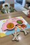 Children's Food Set Figured Food Plate Fork Spoon - Pink