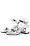 Pony Silver Mirrored Thick Heeled Girls' Evening Dress Shoes - 5