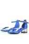 Jessie Cobalt Blue Satin Ribbon Girls' Heeled Shoes - 5