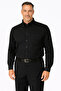 Relaxed Fit Plain Winter Single Pocket Black Men's Dad Shirt