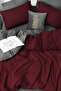 Bedding Set with Elastic Sheets Double Size Burgundy-Grey
