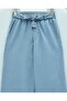 Elastic Waist Belted Jeans with Pockets - Ice Blue - 5