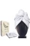 100% Cotton Hair Drying Cap/Women's Hair Towel with Elastic and Buttons, Easy to Use Premium Product