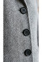 Gray Herringbone Patterned Stand Collar Buttoned Cashmere Coat - Oversize Loose Fit - 4