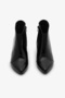 Black Patent Leather Genuine Leather Pointed Toe Side Zipper Thick Heeled Women's Boots - 3