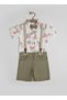 Cocosi̇ss 6-24 Months Lion Shirt Baby Boy with Y Belt Bottom and Top Set - 4