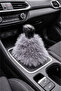 Gray Long Fur Plush Car Gear Shift Boot Tassel |   Stylish Gear Shift Accessory Compatible with All Vehicles - 2