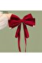 Butterfly Stone Detailed Burgundy Velvet Bow Hair Clip - 3