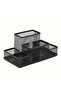 4 Compartment Metal Perforated Organizer (Black) - 3