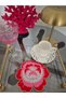2 Pieces of Red Rose Embroidered Presentation and Cocktail Napkins 14X13Cm - 5