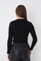 Women's Black Long Sleeve Crew Neck Body - 3