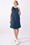 Women's Indigo Blue Halter Neck Slim Denim Dress