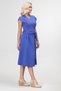 Bold and Young Low Arm Pocketed Embellished Belted Size Cotton Stretch Fabric Skirt Cotton Dress Purple - 4