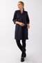 Women's 3/4 Sleeve Pocketed Stretch Fabric Cotton Satin Fabric Dress Navy Blue - 3