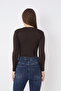 Women's Bitter Brown Long Sleeve Crew Neck Bodysuit - 3