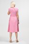 Bold and Young Low Armhole Piping Belted Size Cotton Stretch Fabric Skirt Cotton Dress Pink - 5