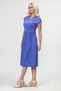 Bold and Young Low Arm Pocketed Embellished Belted Size Cotton Stretch Fabric Skirt Cotton Dress Purple - 3