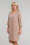 Women's Pocketed 3/4 Sleeve Non-Stretch Front Corded Fabric Cotton Fabric Combination Cotton Woven Fabric Legendary Dress Cam - 3