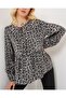Women's Patterned Long Sleeve Blouse 970 - Anthracite - 5
