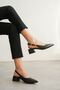 Women’s Mely Buckled Low-Heeled Shoes - black-leather - 4