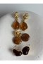 Set of 3 Brown Resin Earrings - 6