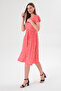 Women's V-Neck Print Viscose Dress / Stylish and Comfortable Use / New Trend / Different Color Options - 3